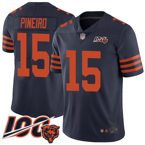 Chicago Bears Limited Navy Blue Men Eddy Pineiro Jersey NFL Football #15 100th Season Rush Vapor Untouchable->chicago bears->NFL Jersey